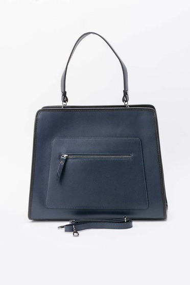 Darkblue bag office natural leather