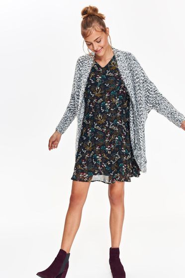 Top Secret black casual sweater cardigan flared asymmetrical