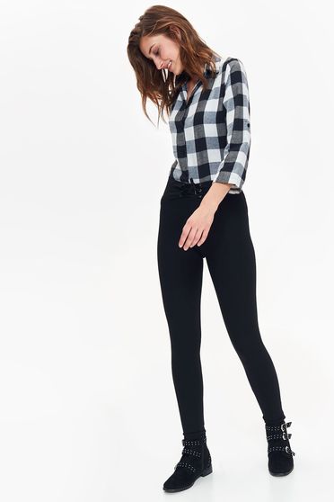 Top Secret black casual high waisted tights with tented cut slightly elastic fabric