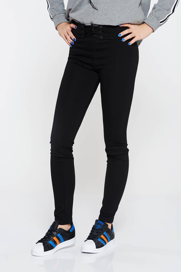 Top Secret black casual high waisted tights with tented cut slightly elastic fabric