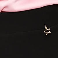 Fekete midi harang szoknya zsebekkel enyhén rugalmas szövetből - StarShinerS