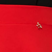 Fusta din stofa usor elastica rosie in clos cu buzunare - StarShinerS