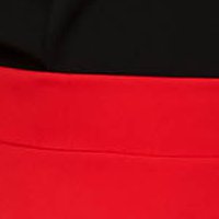 Red slightly elastic fabric skirt in flared style with pockets - StarShinerS