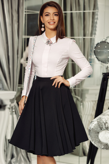 Fofy rosa body slightly elastic cotton with tented cut accessorized with breastpin