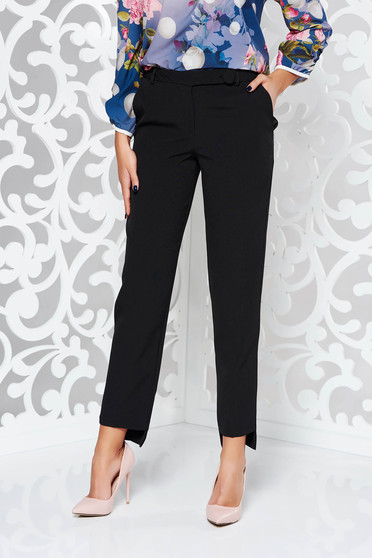 StarShinerS black trousers office conical slightly elastic fabric with medium waist with pockets