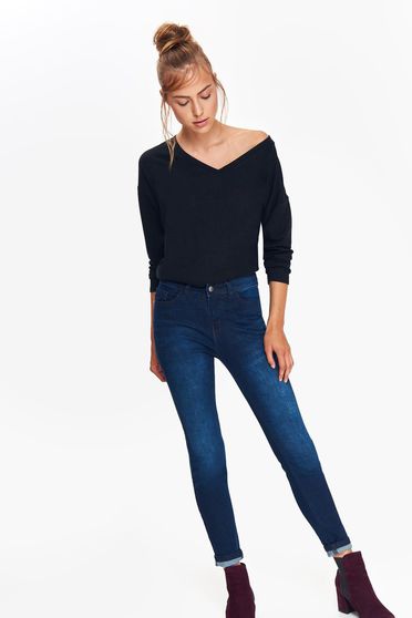 Top Secret darkblue jeans slightly elastic cotton with medium waist with pockets skinny jeans