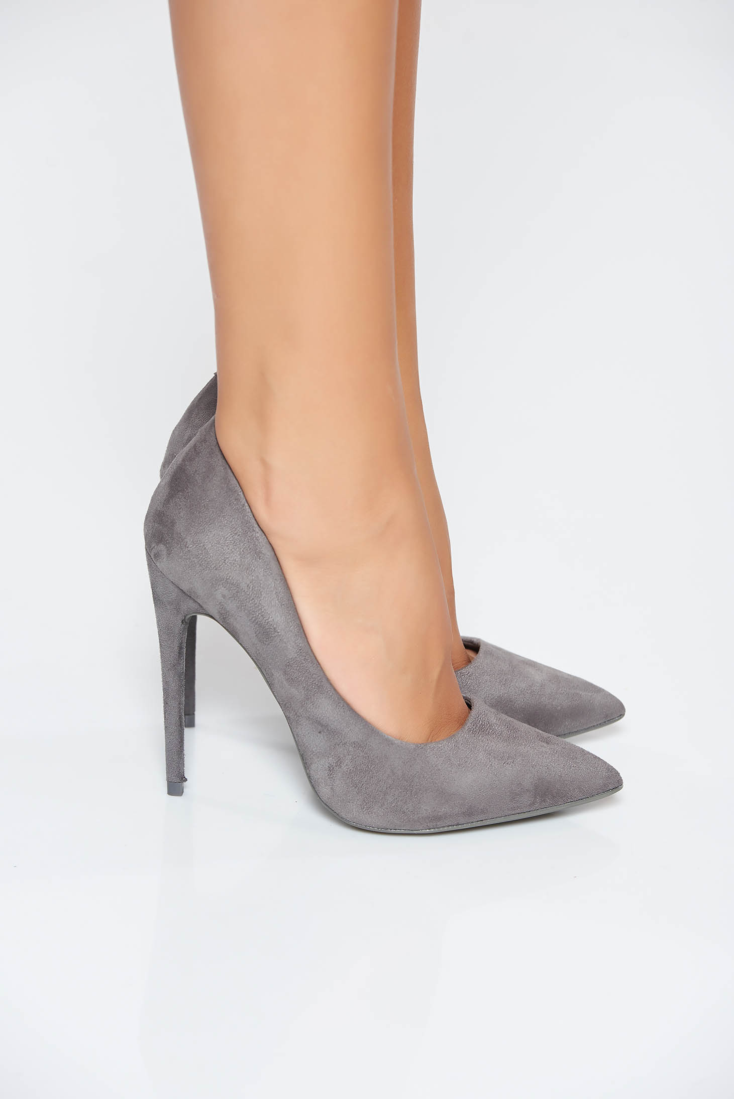 Grey high clearance heels