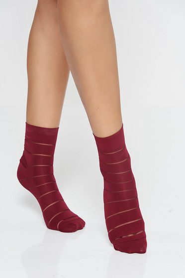 Burgundy tights & socks fitted heel from elastic fabric