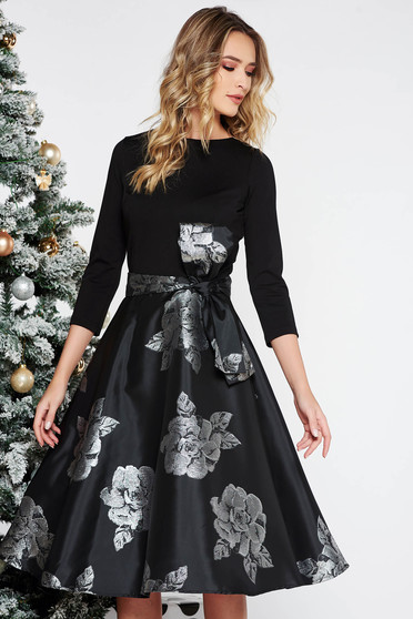 Artista silver midi occasional cloche dress with inside lining bow accessory
