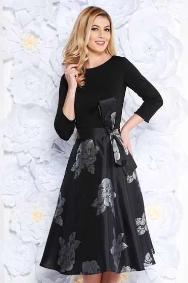 Artista silver midi occasional cloche dress with inside lining bow accessory