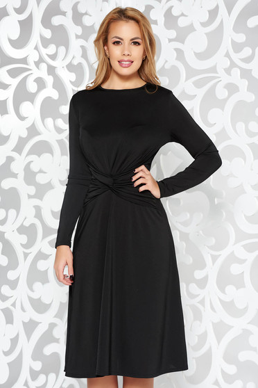 Black occasional cloche dress long sleeved soft fabric