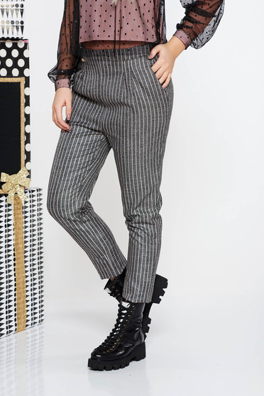 Fofy rosa office conical high waisted trousers from non elastic fabric with pockets