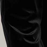 Pantaloni StarShinerS negri de ocazie cu un croi evazat din catifea cu talie medie