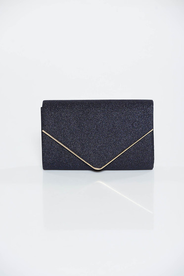 Darkblue bag occasional clutch from shiny fabric