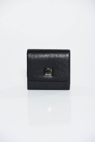 Black bag occasional clutch from ecological leather