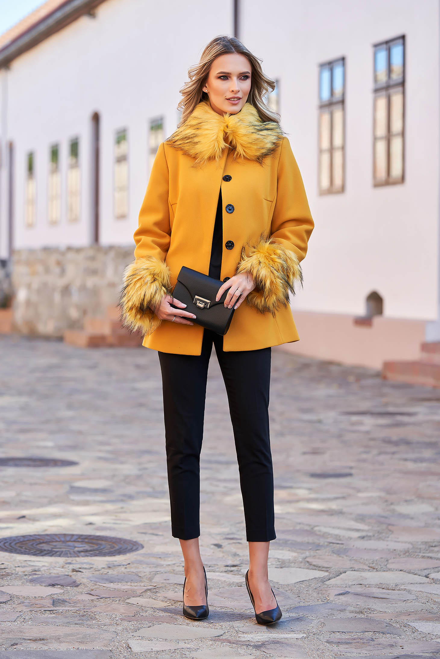 mustard short coat