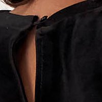 Bluza dama din catifea neagra mulata cu maneci bufante din dantela - StarShinerS