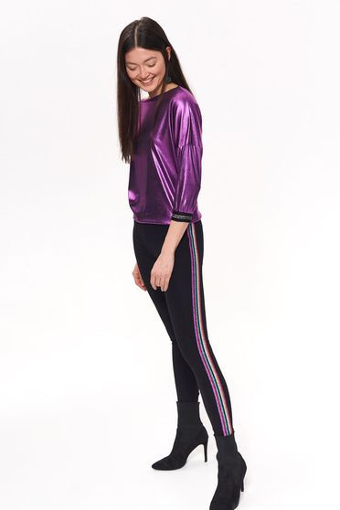 Top Secret black tights casual cotton with tented cut with medium waist