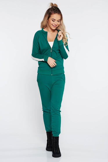 SunShine green sporty set from 2 pieces slightly elastic cotton with tented cut
