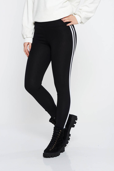 SunShine black sporty tights with medium waist slightly elastic cotton with elastic waist