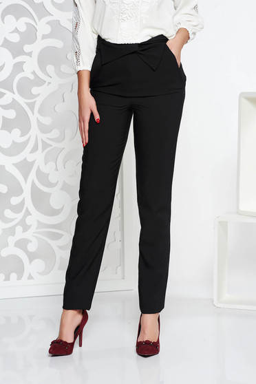 LaDonna black office high waisted trousers slightly elastic fabric with pockets