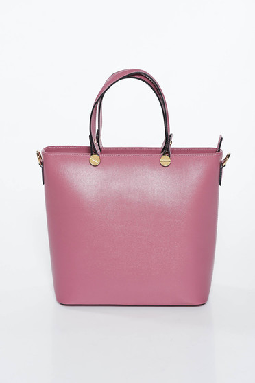 Purple office bag natural leather long, adjustable handle