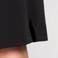 Black slightly elastic thin fabric skirt with a straight cut and high waist - StarShinerS