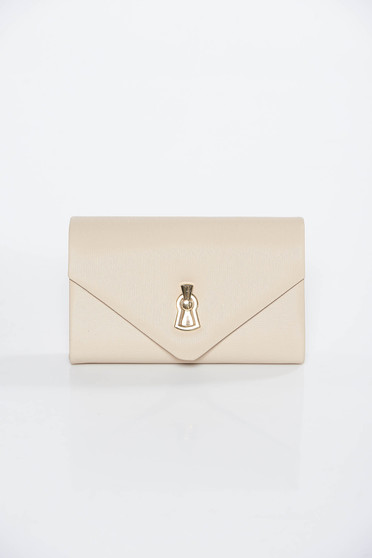 Cream occasional clutch bag from ecological leather