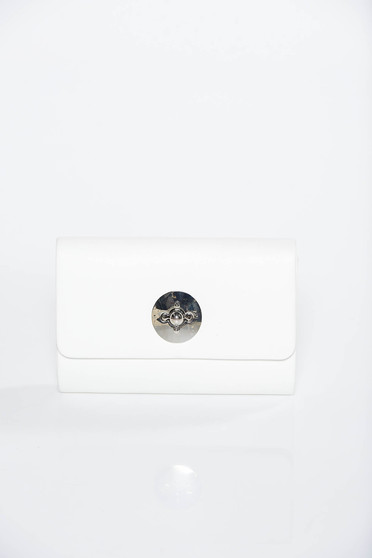 White occasional clutch bag from ecological leather