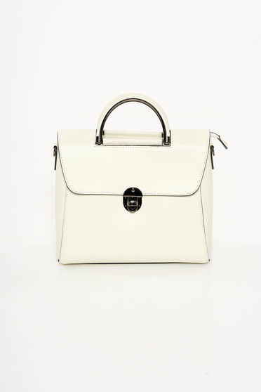 Nude office bag medium handles natural leather