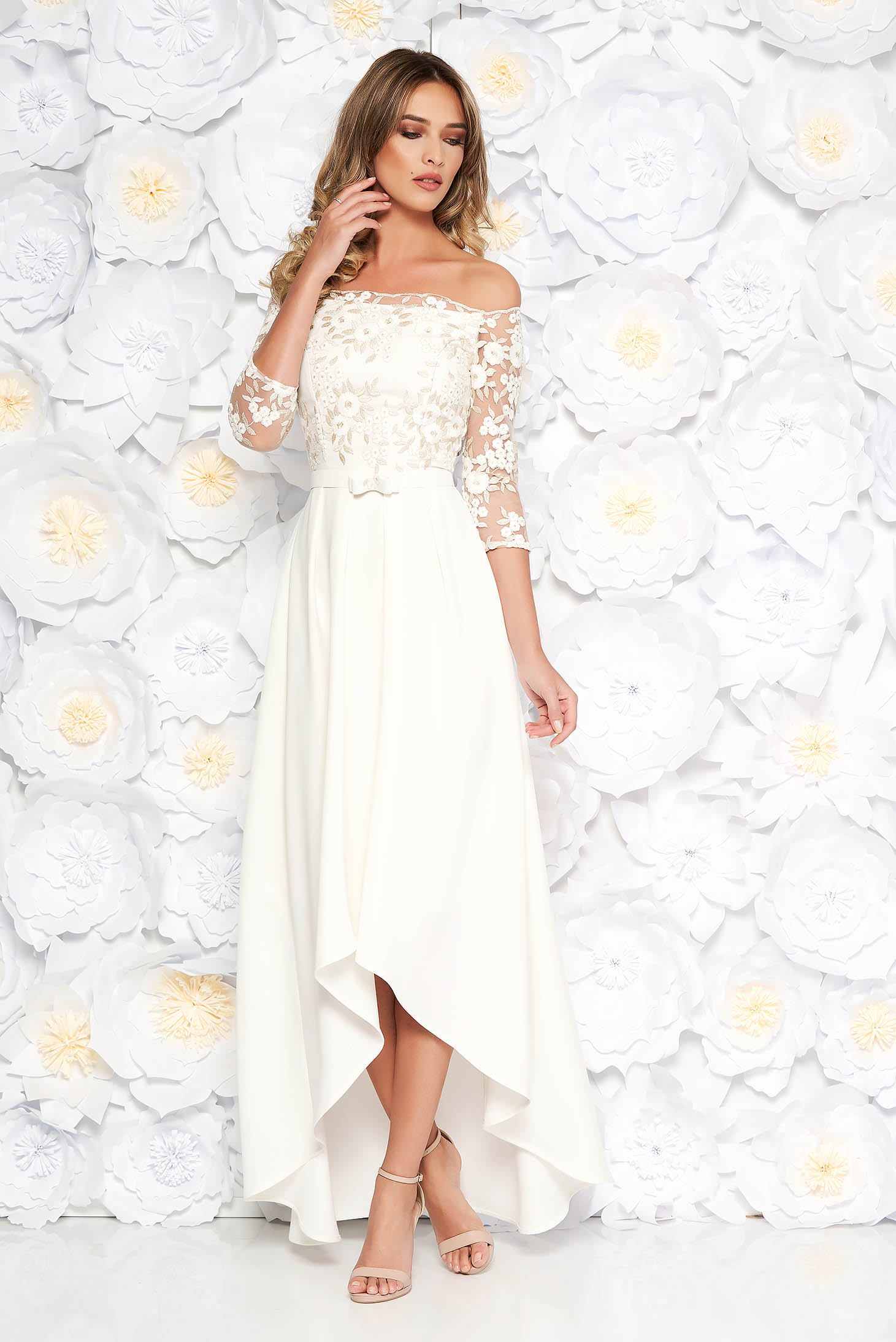 asymmetrical white dress