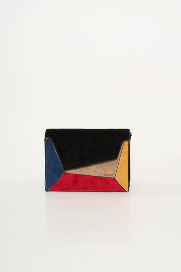 Black casual bag from ecological suede