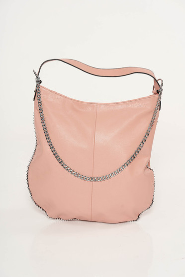 Rosa casual bag from ecological leather metallic chain accessory