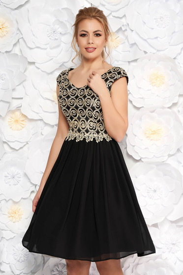 Black dress occasional cloche from veil fabric laced with inside lining