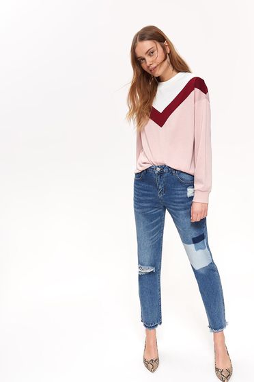 Top Secret blue casual trousers with medium waist straight
