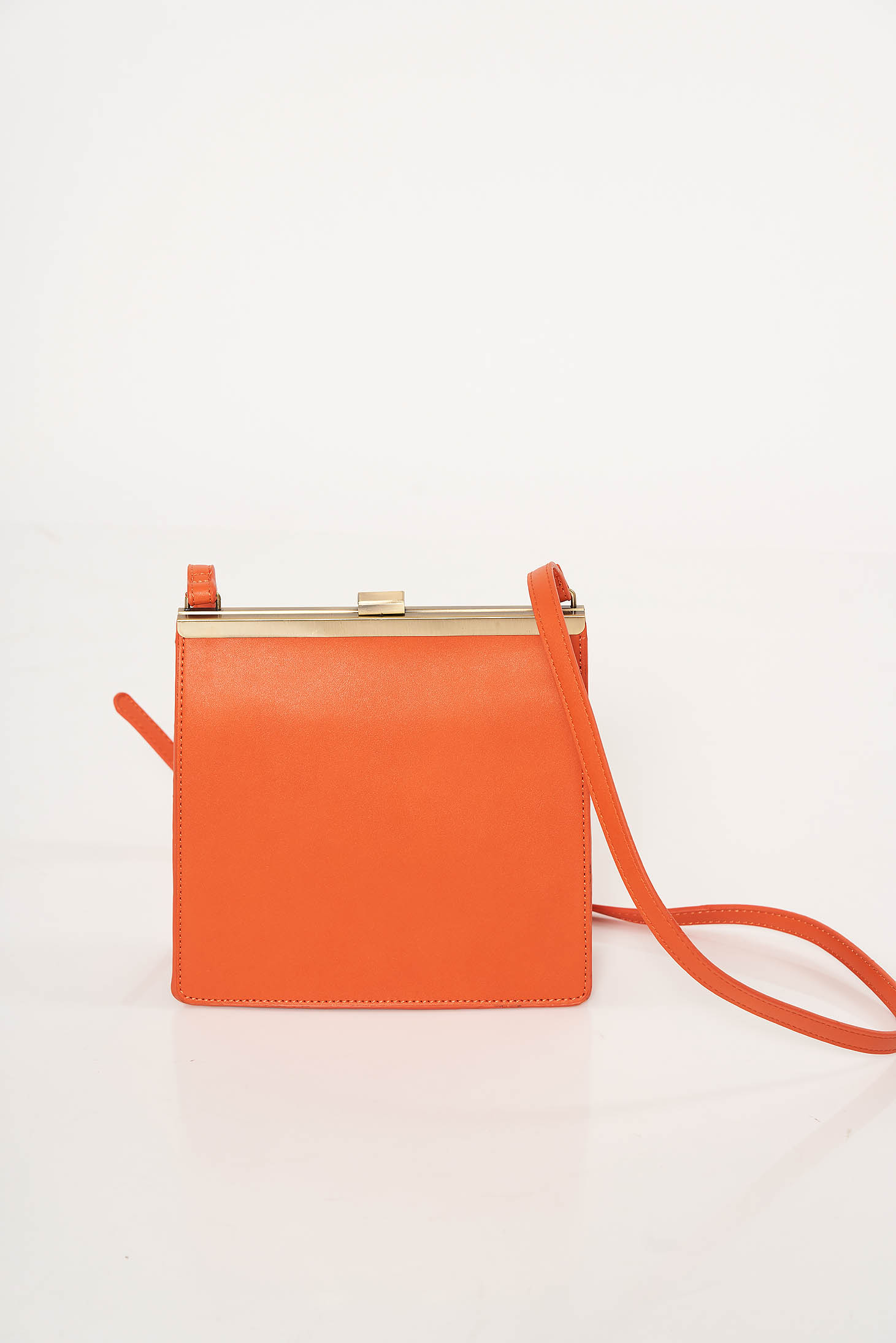 Orange bag clubbing from ecological leather