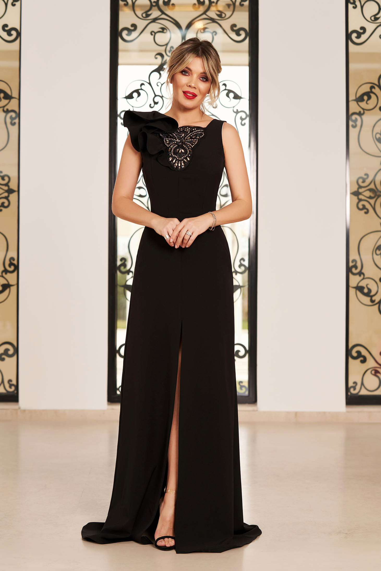 Fekete StarShinerS luxus ruha