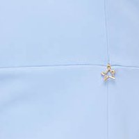 Rochie din stofa usor elastica albastru-deschis tip creion fara maneci - StarShinerS