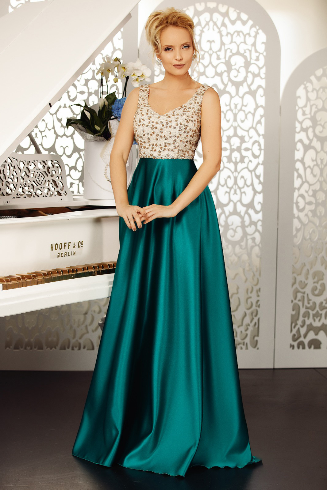 dark green dress