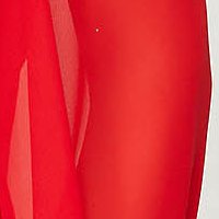 Piros StarShinerS alkalmi egyenes ruha muszlin ujjakkal strasszos kiegészítővel ellátott