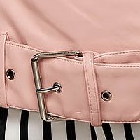 Púder rózsaszínű casual műbőr ujjatlan zsebes cipzárral zárható mellény