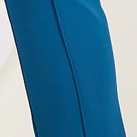 Petrol Green Slightly Elastic Fabric Trousers with High Waist - StarShinerS
