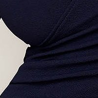 Rochie din crep texturat bleumarin midi tip creion cu decolteu petrecut - StarShinerS