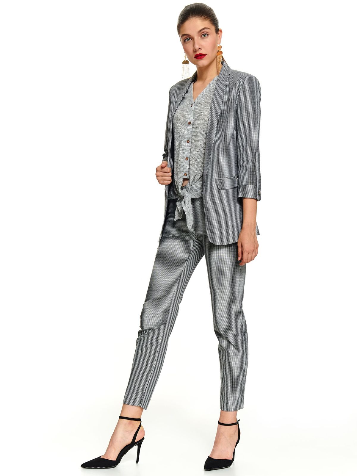 Black jacket elegant short cut flared 
