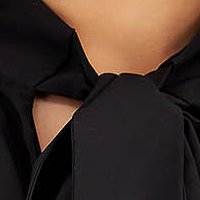 Ladies' blouse made of black veil with body cut and scarf-type collar - StarShinerS