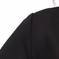Fekete bő szabású női blúz muszlinból kendő jellegű gallérral - StarShinerS
