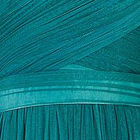 Zöld Ana Radu luxus hosszú mellrésznél szivacsos deréktól bővülő szabású ruha tüllből hátul fűzős