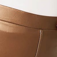 From ecological leather high waisted elastic waist brown tights