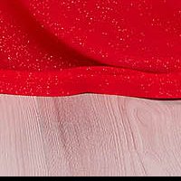 Piros StarShinerS hosszú alkalmi harang ruha muszlinból egy vállas