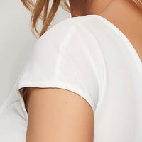 StarShinerS white dress elegant midi cloth accessorized with a waistband